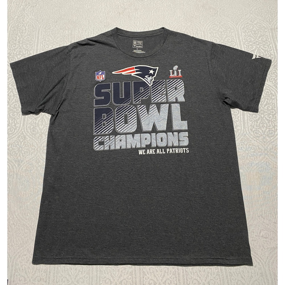 NFL Pro Line New England Patriots Super Bowl LI Champions T Shirt Mens XL Gray